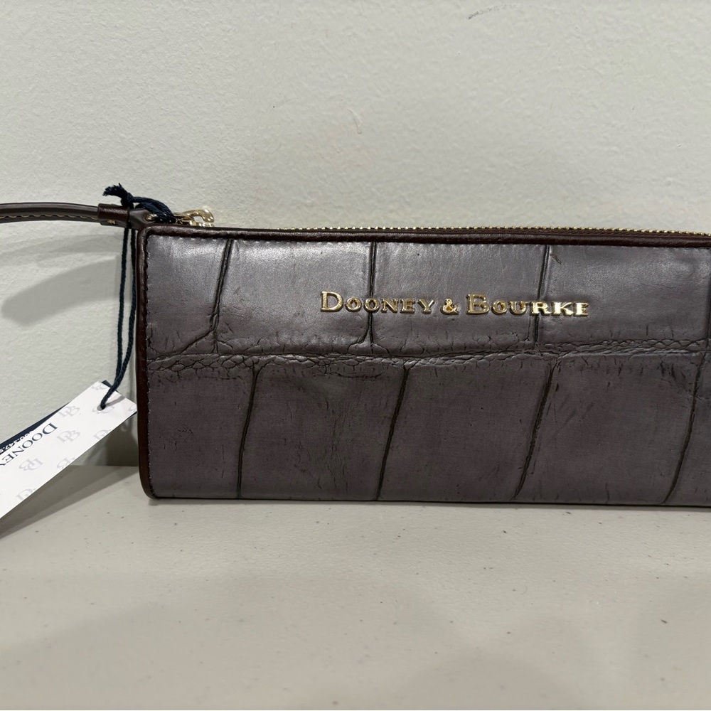 Dooney & Bourke Charcoal Leather Clutch
